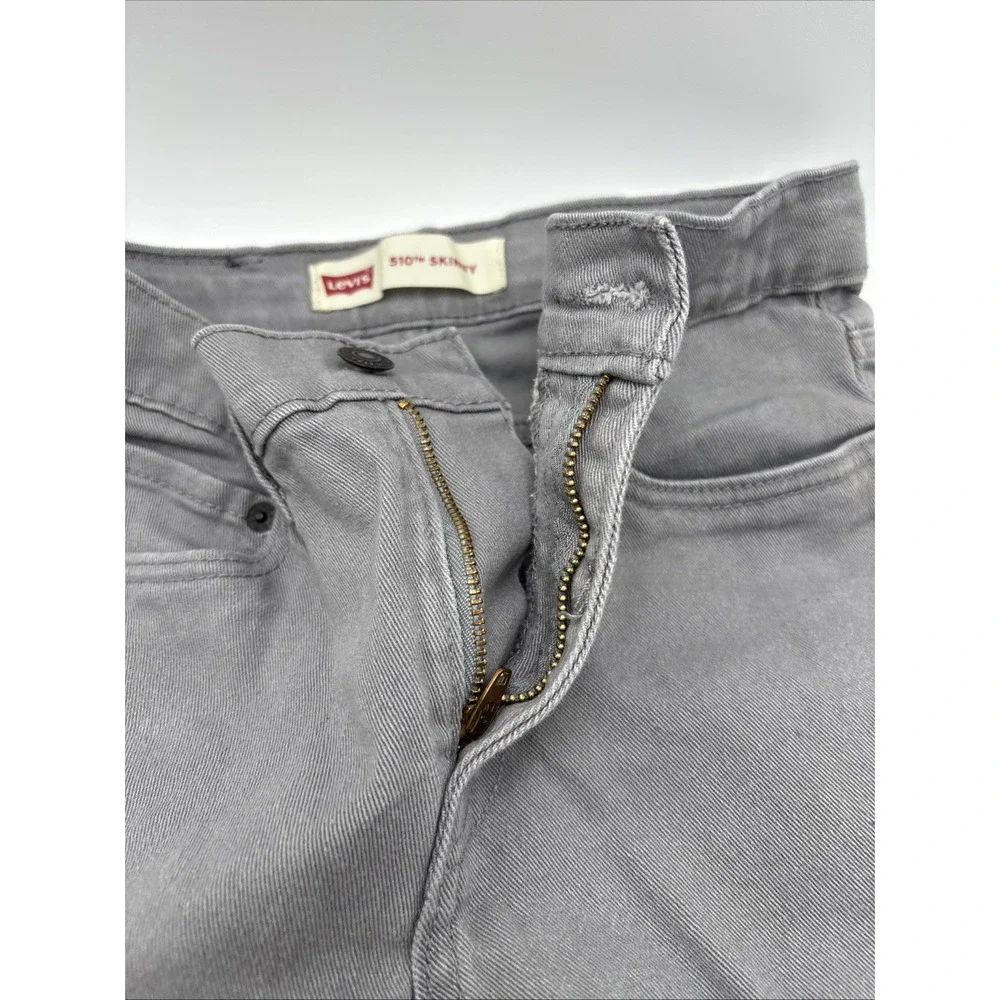 Levi's Strauss 510 Skinny Jeans Black Label Gray 26W 26L 98%‎ Cotton 2% Elastane